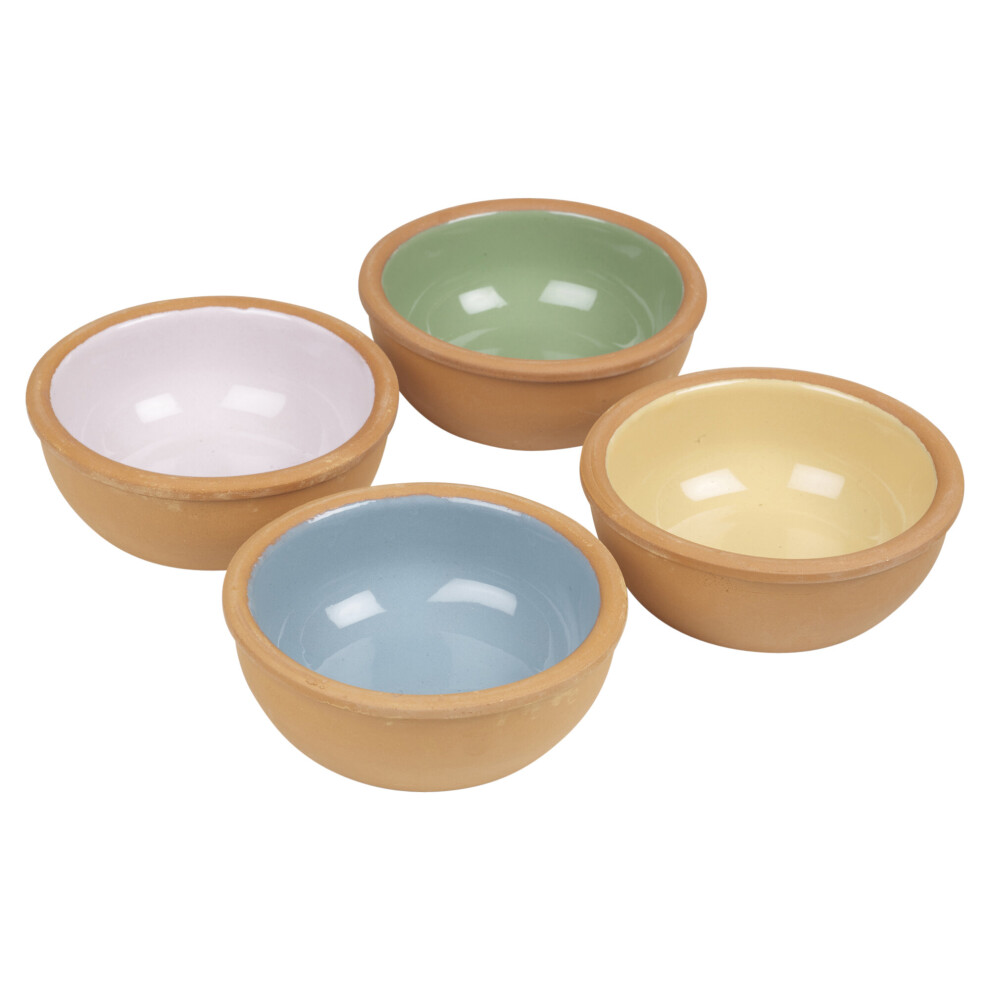 (Coloured) 4 Pc Authentic Spanish Tapas Serving Bowl Pots Set