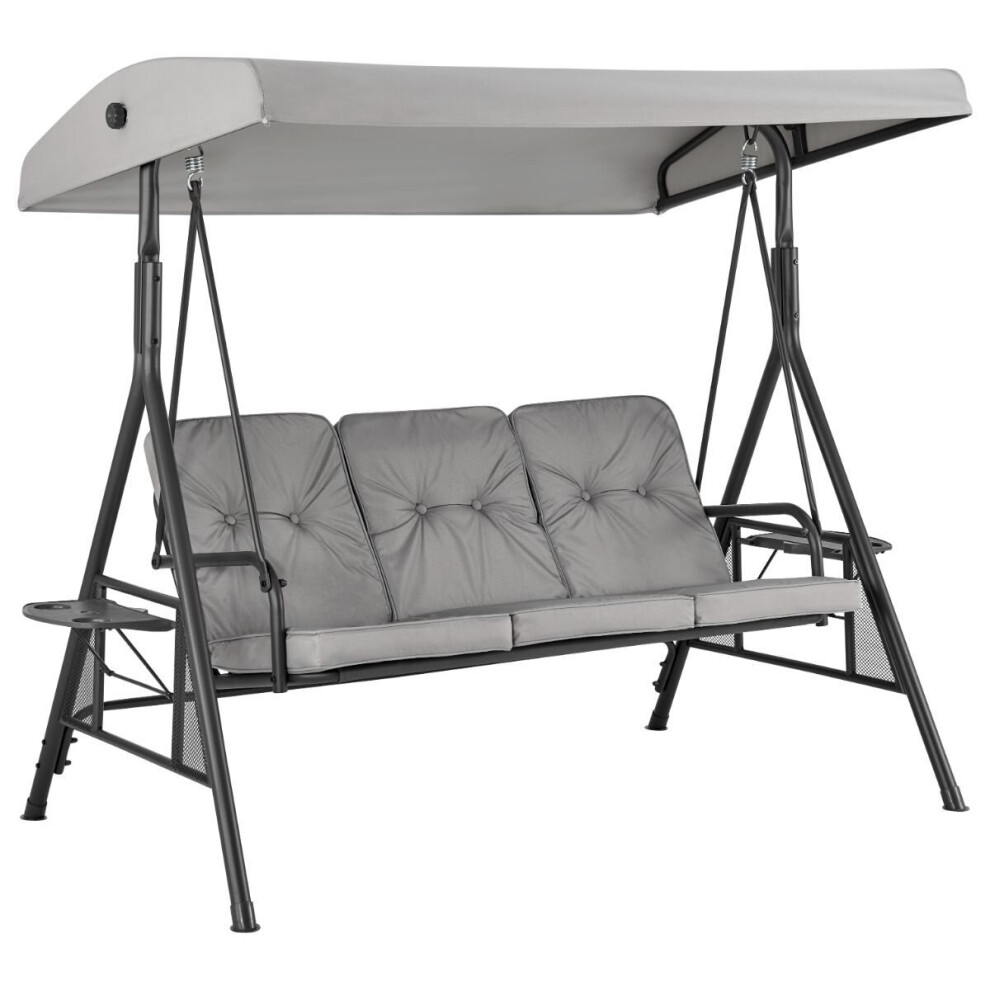 (GREY) LIVIVO 3-Seater Garden Swing Chair with Canopy