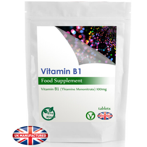 Vitamin B1 Thiamin 100mg - 30 Tablets - Brain, Heart, Memory, UK (V)