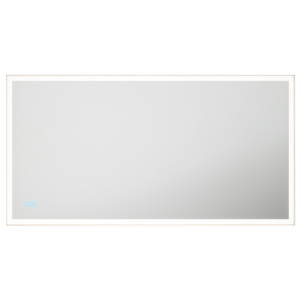 600 x 1150mm IP44 LED Bathroom Mirror & Demister - Tunable White Diffused Border