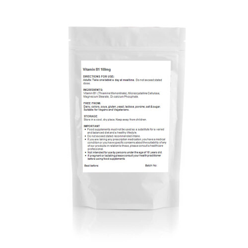 Vitamin B1 Thiamin 100mg - 30 Tablets - Brain, Heart, Memory, UK (V) 2