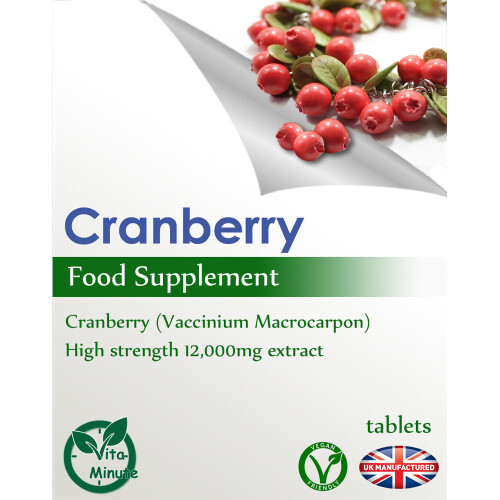 Cranberry 12000mg Extract 30 Tablets (V) Cystitis, Urinary Bladder, UK 2
