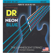 Cuerdas DR Handmade Strings DR Hi-Def Neon Blue Medium para bajo (NBB-45)