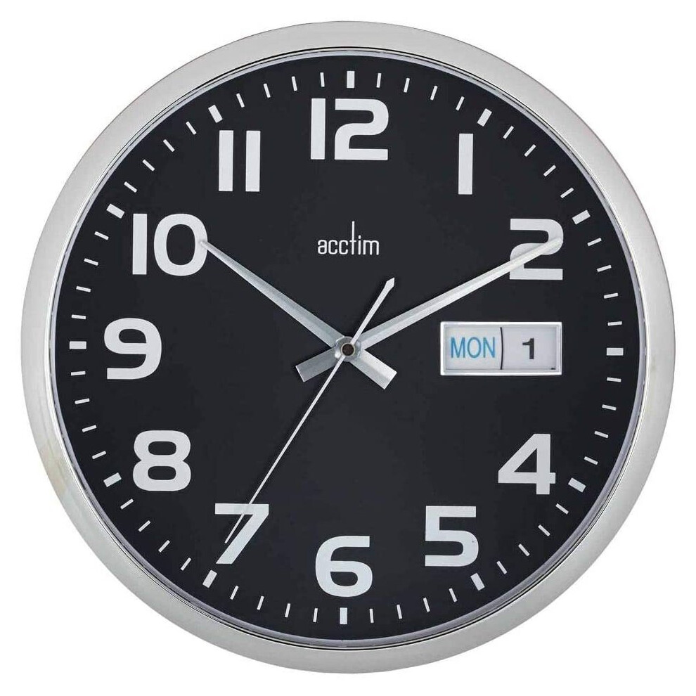 Acctim Supervisor Wall Clock Day & Date 21023 Black