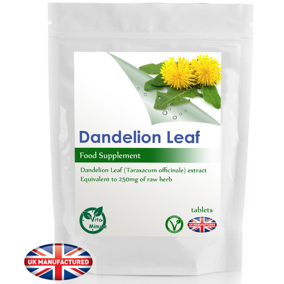 Dandelion Leaf 250mg Extract (30 Tablets) Cholesterol, Detox, UK (V)