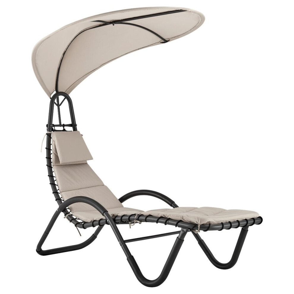Livivo Sun Lounger Chair With Canopy - Garden Swing Hammock