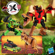 Transformers Generations - Transformers Colaborativo: Jurassic Park, Tyrannocon Rex & Autobot JP93, a partir de 8 años