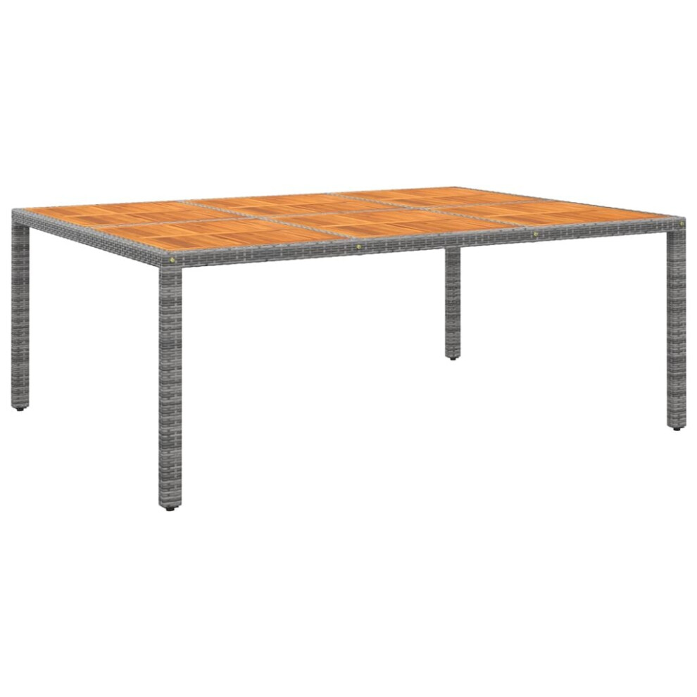 vidaXL Solid Wood Acacia Garden Table 200x150 cm and Poly Rattan Grey Table