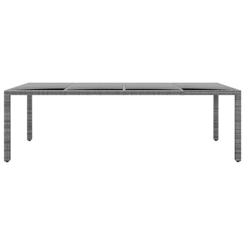 VidaXL vidaXL Gartentisch 250x100x75 cm Hartglas und Poly Rattan Grau 1