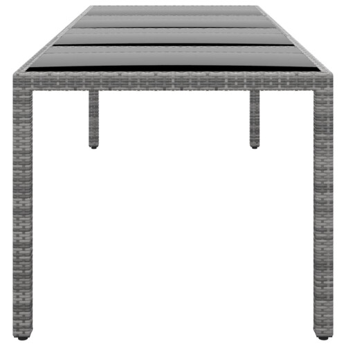 VidaXL vidaXL Gartentisch 250x100x75 cm Hartglas und Poly Rattan Grau 2