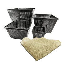 Swell UK Square Pond Plant Basket Mixed Set with Hessian