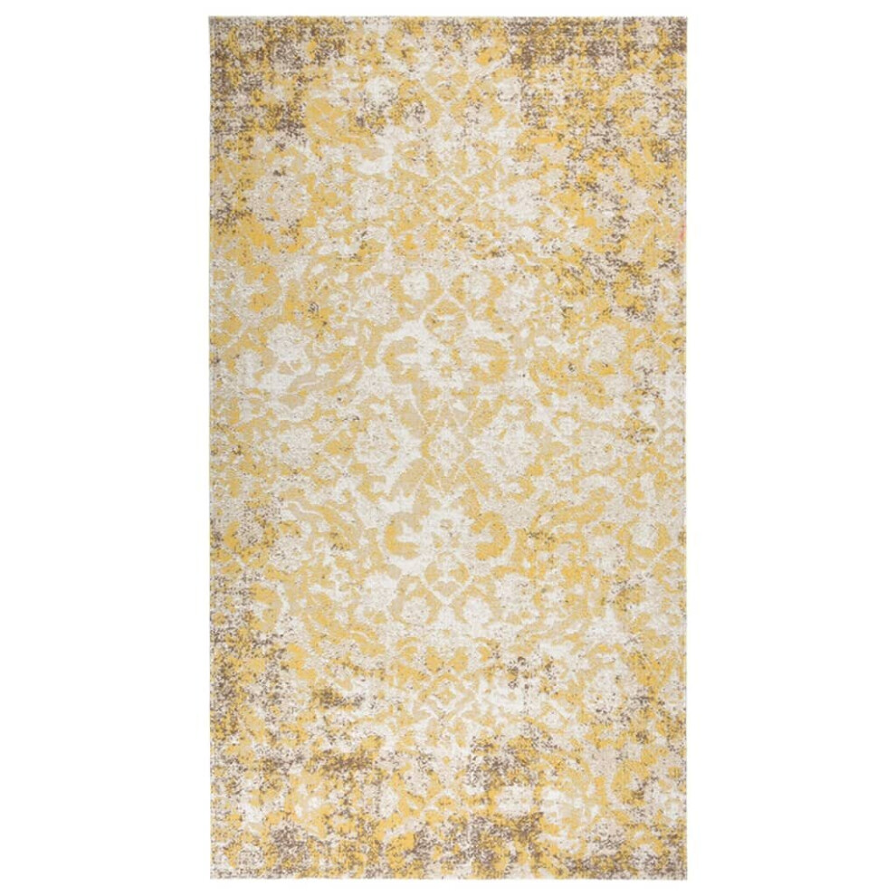 vidaXL Outdoor Rug Flatweave 115x170 cm Yellow Patio Terrace Carpet Blanket