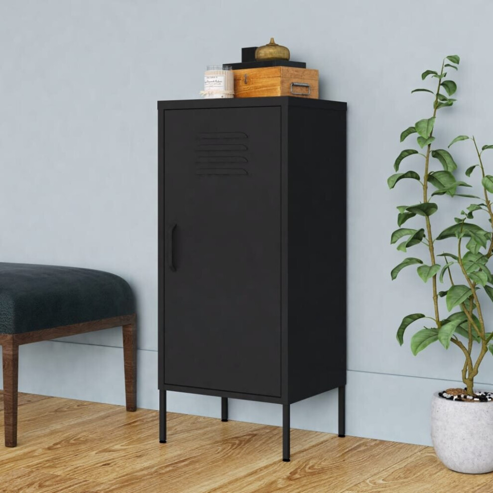 Vidaxl Storage Cabinet Black Steel Sideboard Cupboard Bookcase Book Cabinet