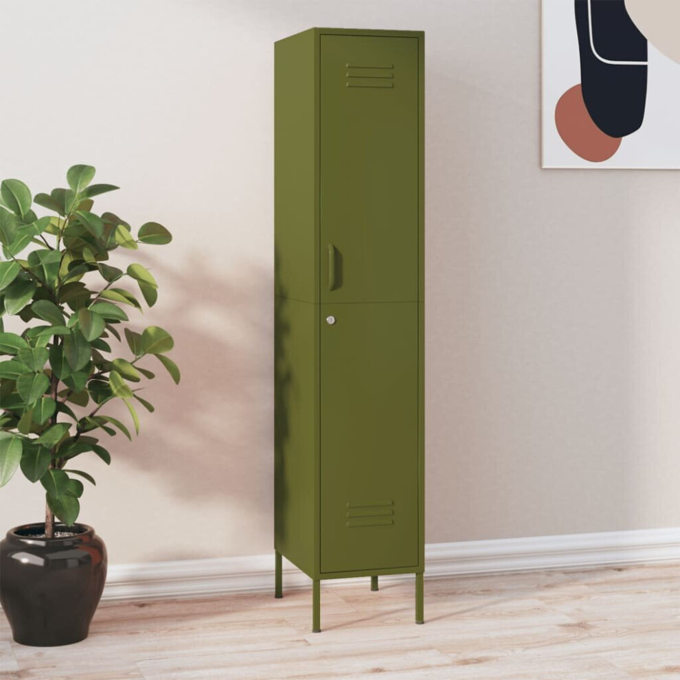 Vidaxl Locker Cabinet Olive Green Steel Storage Office Home Cabinet Organiser