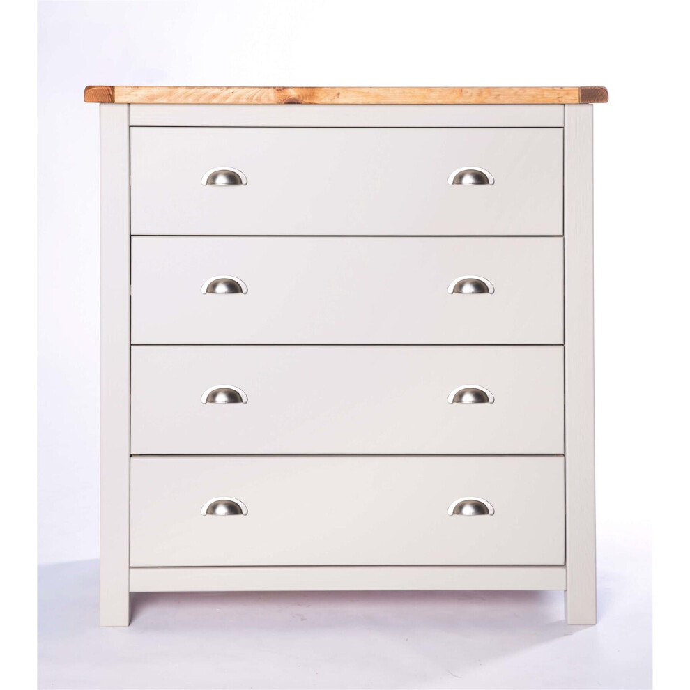 Chest of Drawers 4 Drawer Light Grey Bedroom Furniture Storage Wooden