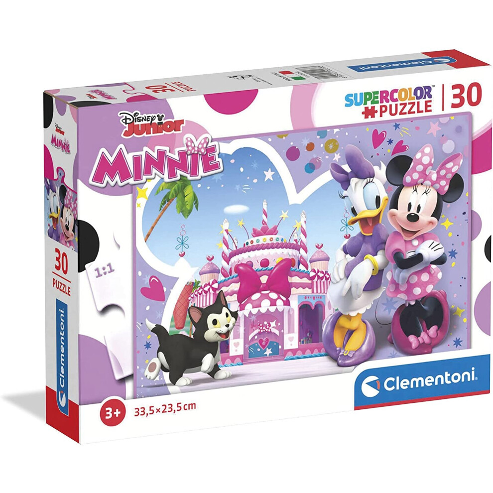 Clementoni 20268 Disney Minnie Supercolor Minnie-30 Pieces-Jigsaw Puzzle for Kids Age 3, Multicolored, M