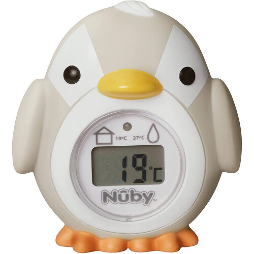 Nuby Penguin Bath & Room Thermometer, Easy To Read Display, Suitable From 0 Months Plus