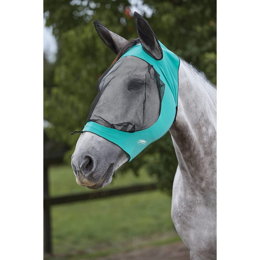 Weatherbeeta Deluxe Stretch Eye Saver With Ears Turquoise/Black (Cob)