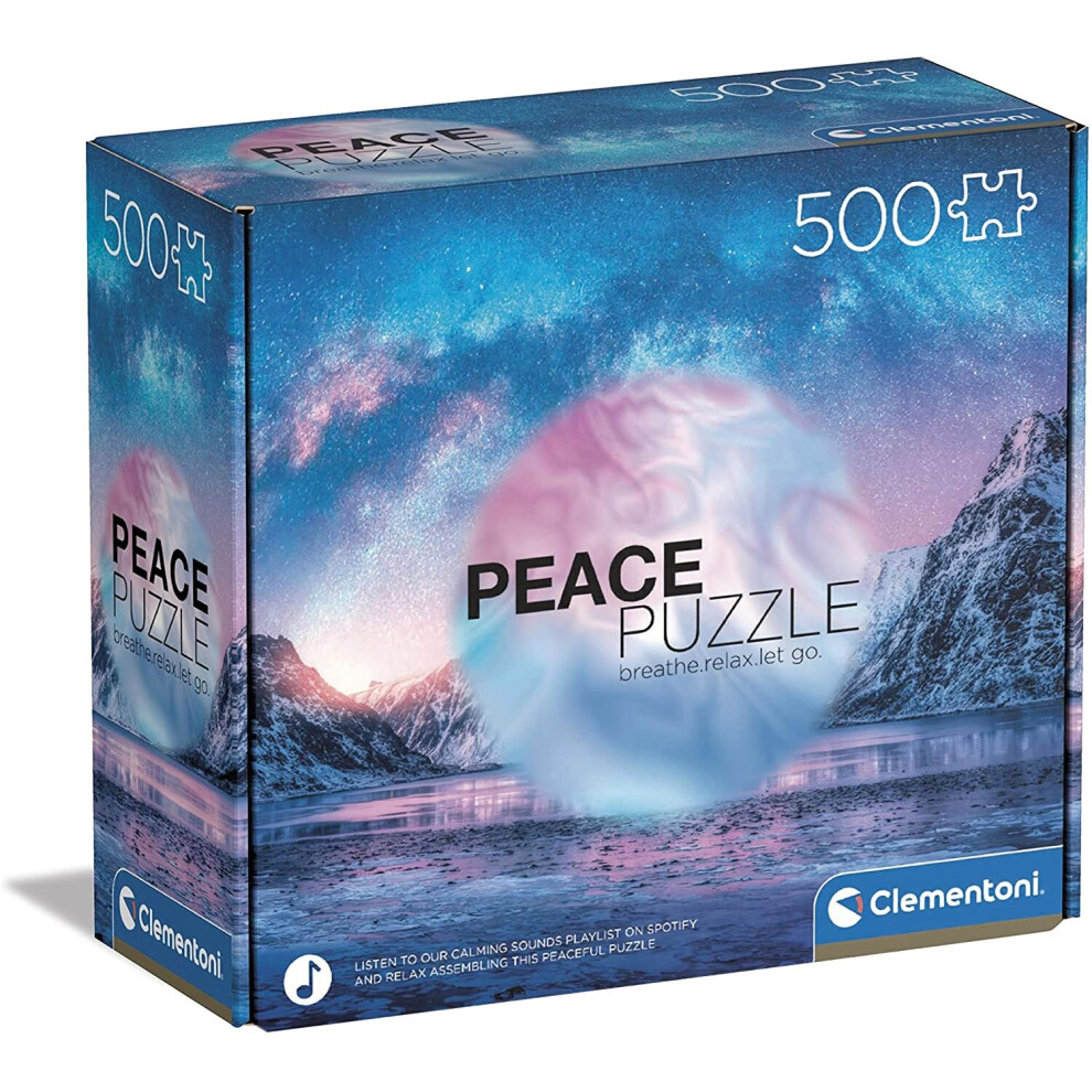 Clementoni 35116 Peace 500 Pieces, Made In Italy, Jigsaw Puzzle For Adults, Multicolor, Medium Light/Blue