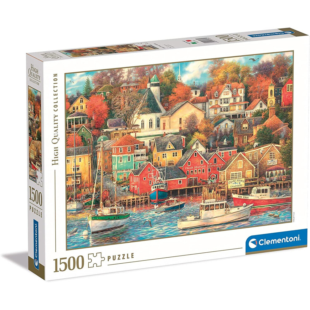 Clementoni 31685 Collection Good Times Harbour 1500 Pieces, Made in Italy, Jigsaw Puzzle for Adults, Multicolor, Medium