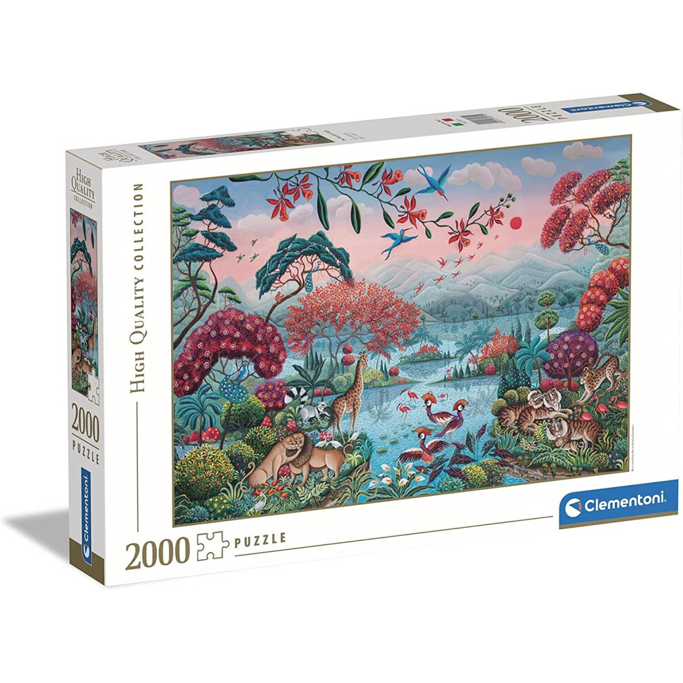 Clementoni 32571 Collection Peaceful Jungle 2000 Pieces, Made in Italy, Jigsaw Puzzle for Adults, Multicolor, Medium