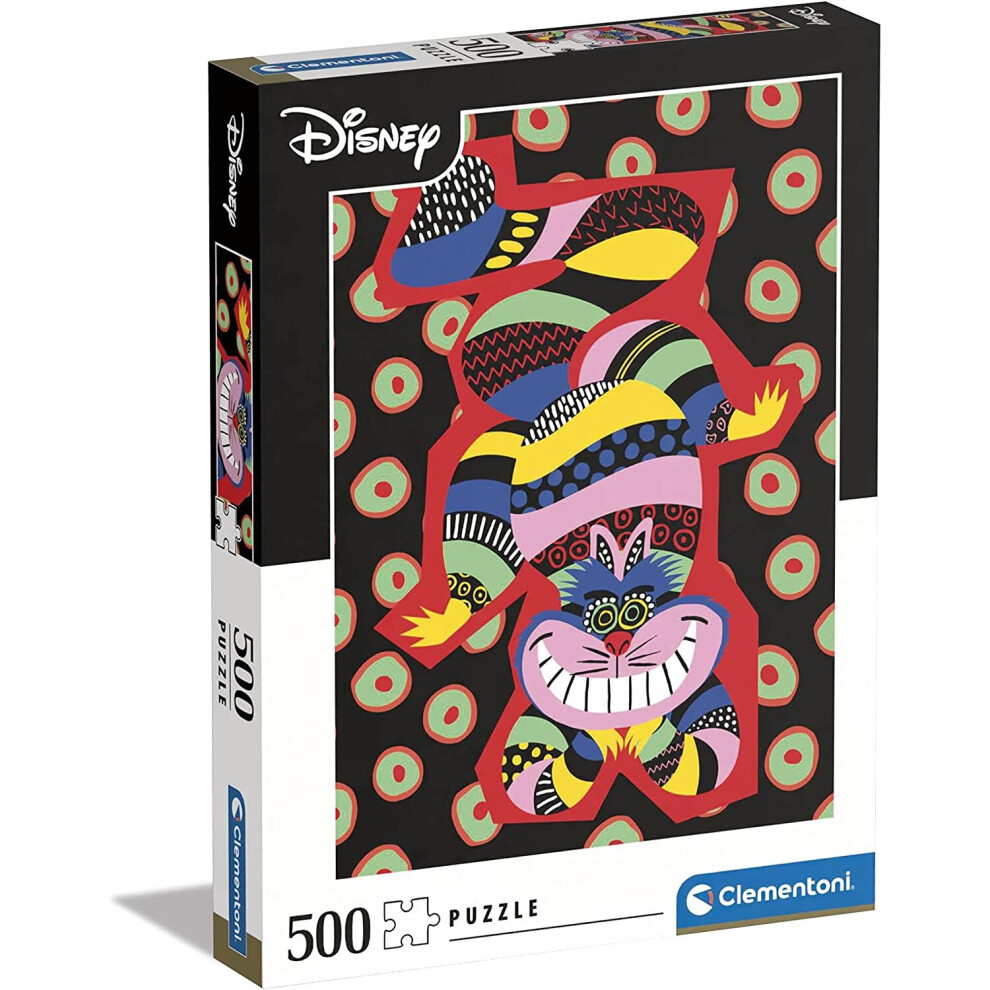 Clementoni 35123 Disney The Cheshire Cat 500 Pieces, Made in Italy, Jigsaw Puzzle for Adults, Multicolor, Medium