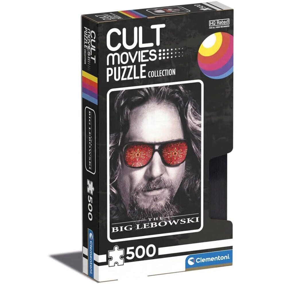 Clementoni 35113 Cult Movies Big Lebowsky 500 Pieces, Made In Italy, Jigsaw Puzzle For Adults, Multicolor, Medium