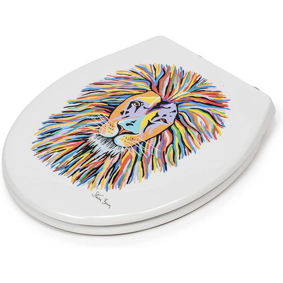 Croydex WL604322H Lewis McZoo Toilet Seat, White/Multicolour