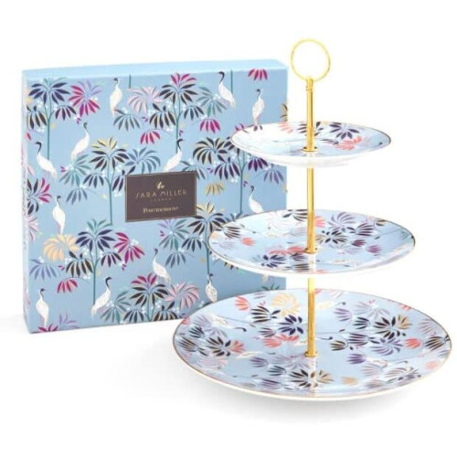 Sara Miller London Portmeirion India SMIS78963XG 3 Tiered Cake Stand on OnBuy