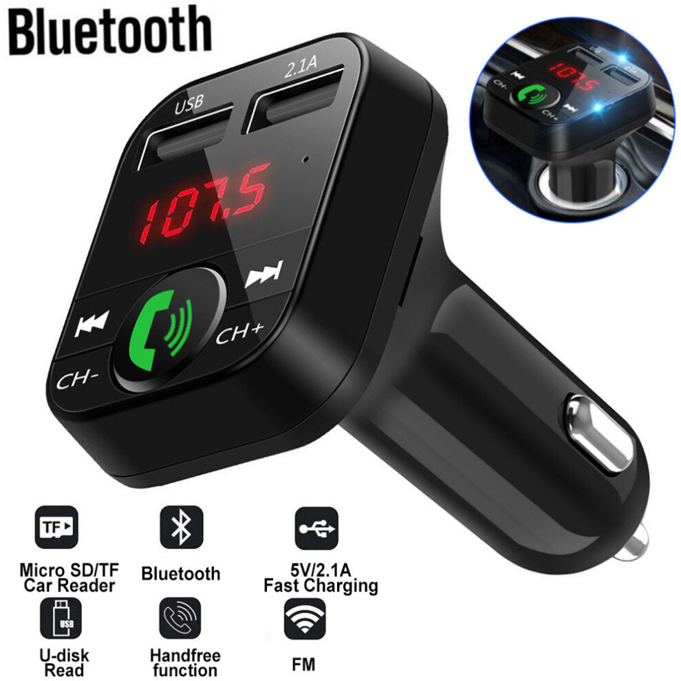 Wireless Bluetooth 5.0 Car FM Transmitter 2USB Fast Charger MP3 Player