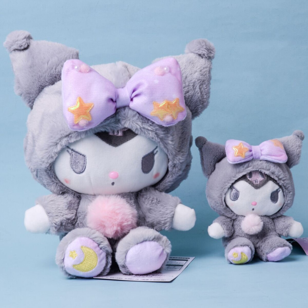 (Kuromi, 23cm) Sanrio Kuromi Melody Cinnamoroll Pajamas Collection Plush Toy Pendant Gift