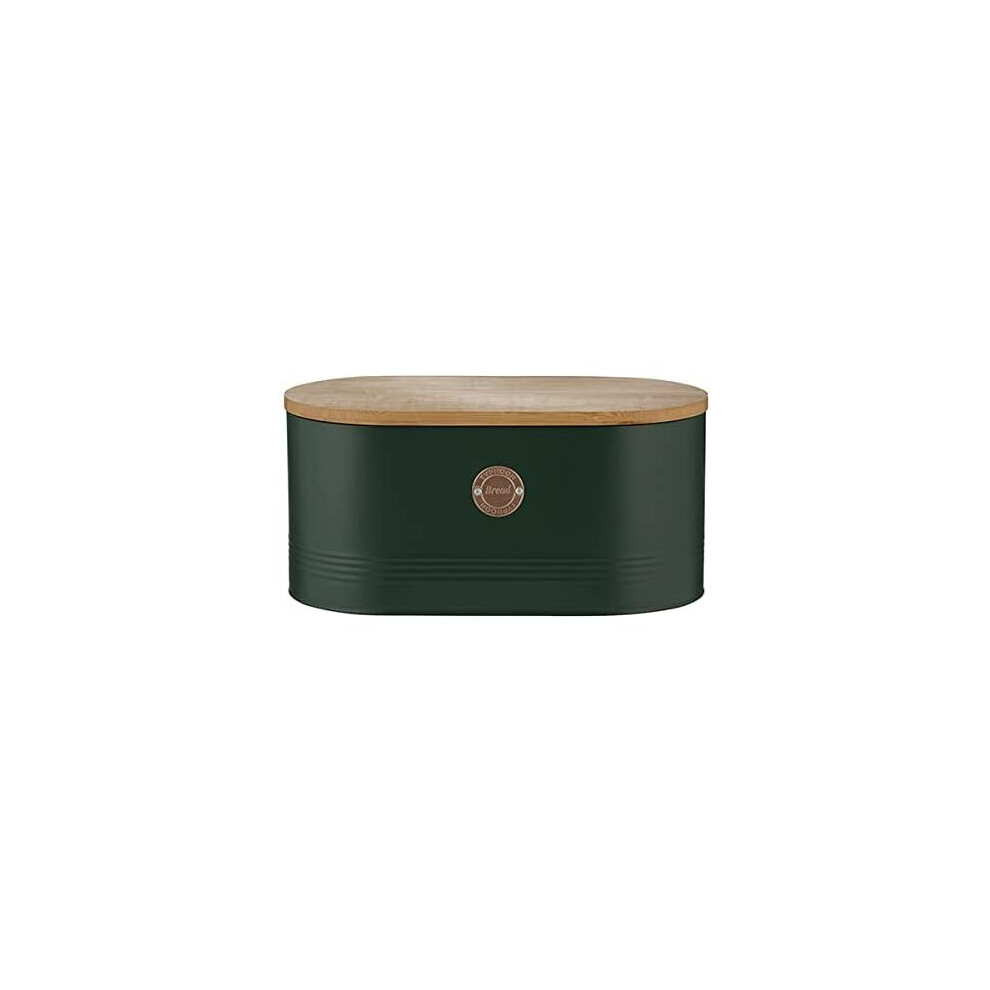Typhoon Green Bread Bin With Bamboo Lid Litre Size 7.5