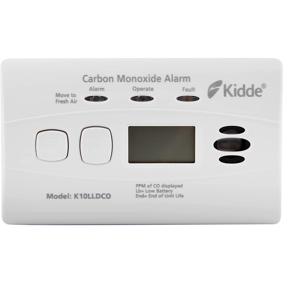 Kidde 10LLDCO Ten Year Life Digital Display Carbon Monoxide Alarm with Sealed Lithium Battery