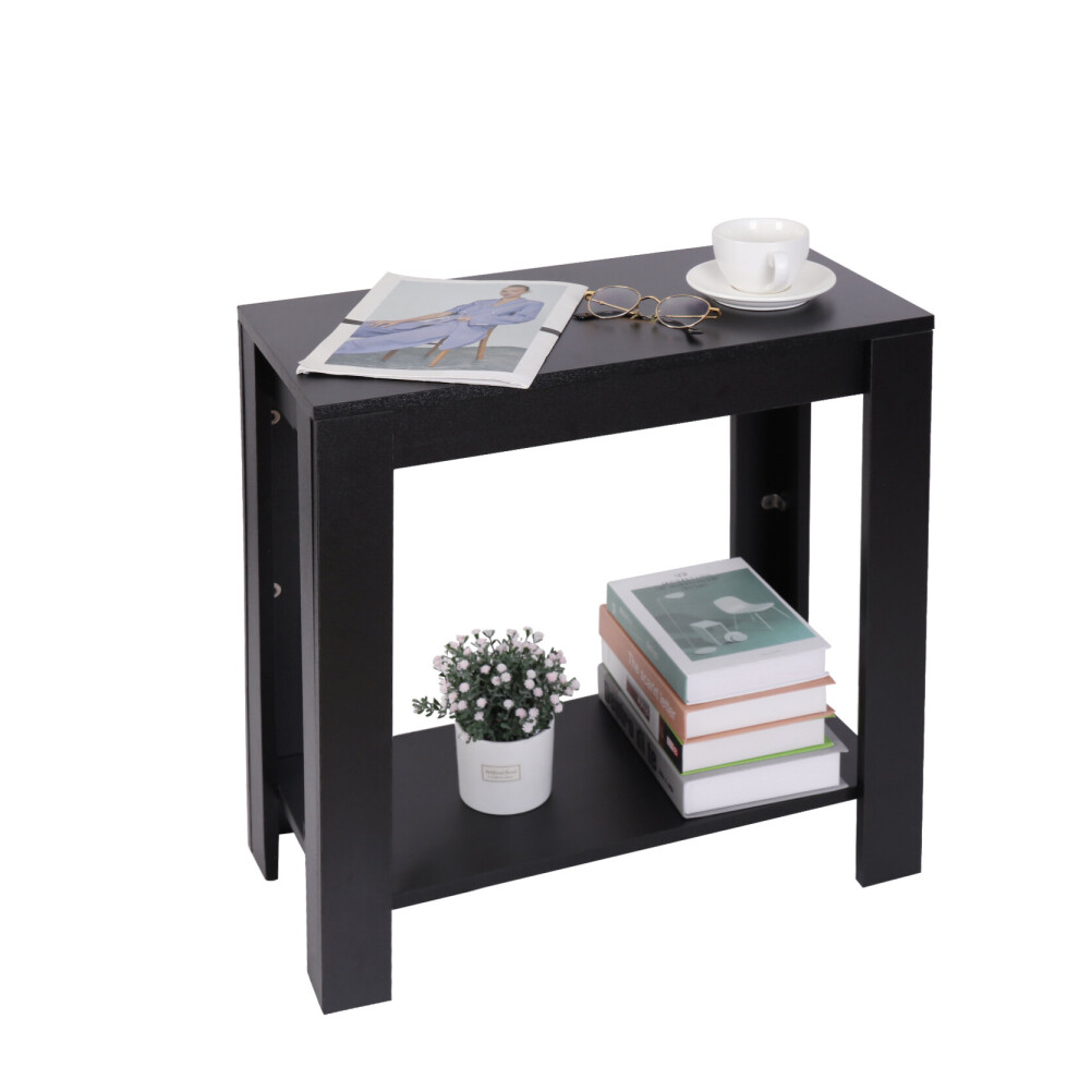 2-Tier Modern Open Storage Table Narrow Sofa Side End Table