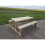 (8ft, Light Green (Natural)) Abies Rounded Picnic Table Benches Set 6