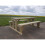 (8ft, Light Green (Natural)) Abies Rounded Picnic Table Benches Set 7
