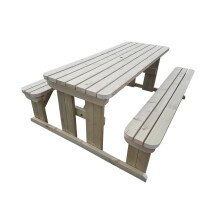 (8ft, Light Green (Natural)) Abies Rounded Picnic Table Benches Set