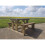 (8ft, Light Green (Natural)) Abies Rounded Picnic Table Benches Set 3