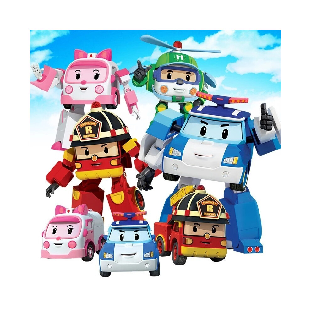 Robocar Poli Toy Car Transformed Pull Back Robot Kids Car Toys Action Figure