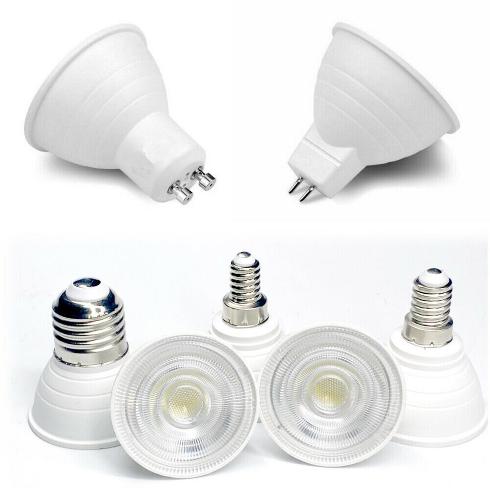 Eranpo (Gu10, Warm White) 5Pcs Dimmable Cob Spot Light Led Bulb Gu10 Mr16 Gu5.3 B15 B22 E12 E14 E27 7W 220V 240V Home Lighting