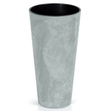 (Tall, 1) Grey Concrete Effect Flower Plant Pot Planters