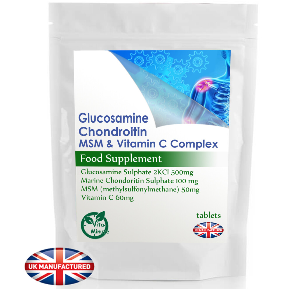 Glucosamine 500mg, Chondroitin 100mg, MSM 50mg Complex (30 Tablets) UK