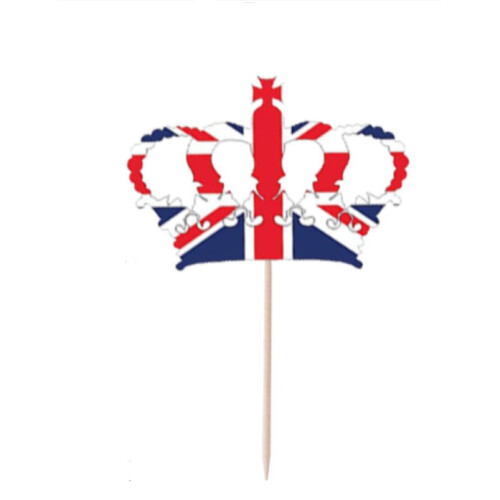 (60) Union Jack Cocktail Sticks | Food Decorations