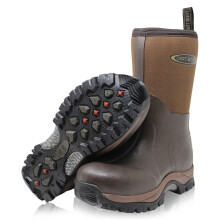 (UK 9 EU43, Brown) Dirt Boot Pro Sport Neoprene Insulated Mid-Cut Short Wellington Boots Rain Wellies