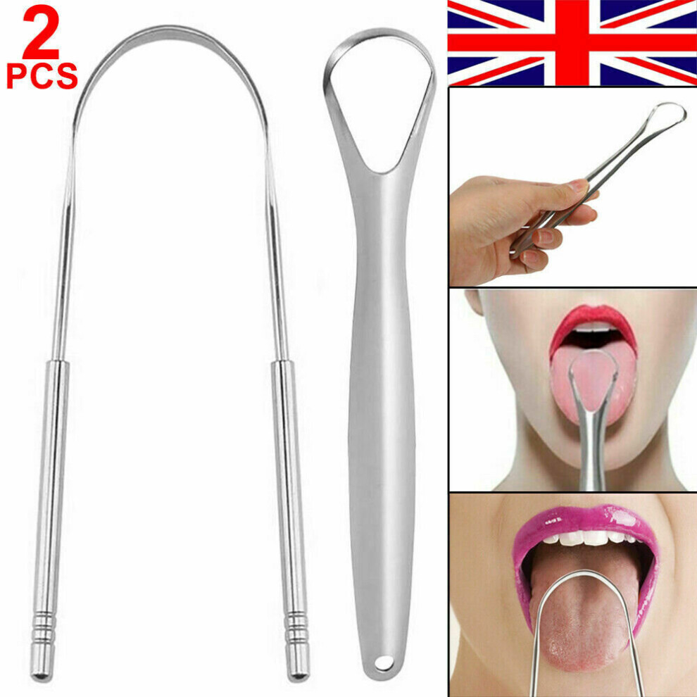 New 2x Tongue Cleaner Scraper Dental Care Hygiene Oral Mouth