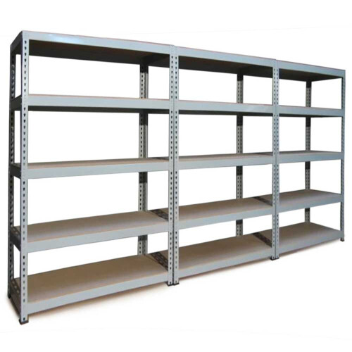 Monster Racking 3 x Q-Rax Garage Racking Unit Grau 120 cm breit 5 Tier Warehouse Regal Bay 2