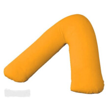 (Mustard) V Shaped Pillow with Free Brushed Cotton V Pillowcase Orthopaedic Neck Back Support Cushion