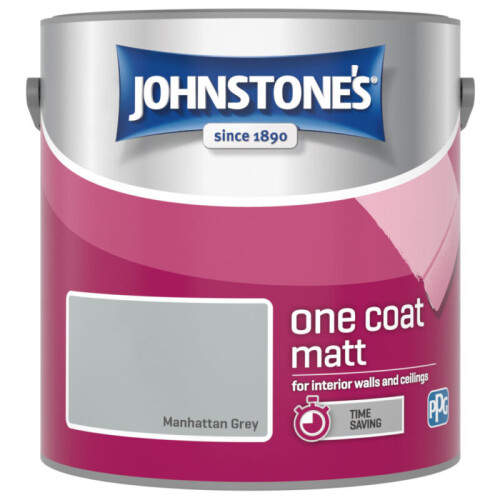 Johnstone's Johnstones One Coat Matt Emulsion Manhattan Grey 2.5 Litre
