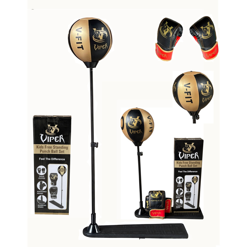 Sab Mcr Ltd Kids Boxing Bag With Gloves Freestanding Speed Ball Set