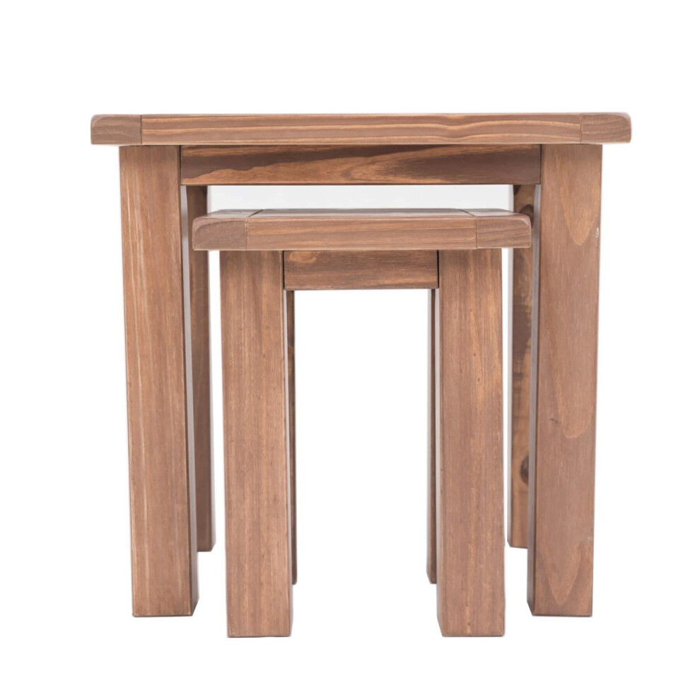 Nest of Tables 2 Dark Oak Living Room Furniture Side End Coffee Wooden Unit